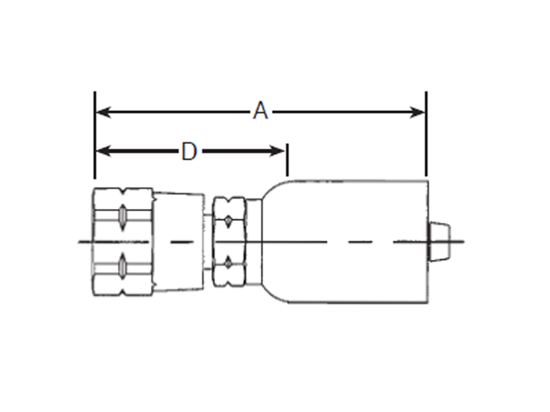 100R5 Crimp FittingsStraight SAE 45˚ Swivel FJ3094- 