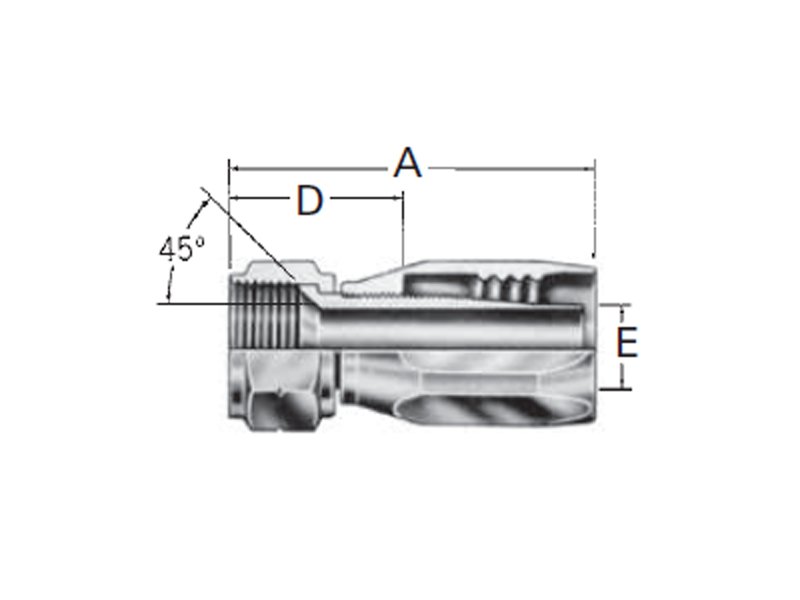 Reusable Fittings - 100R5 Style - SAE 45˚ swivel 401- 