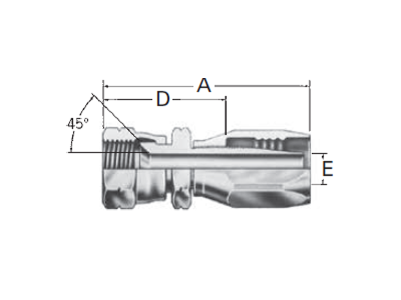 Reusable Fittings - 100R5 Style - SAE 45˚ swivel 4401- 