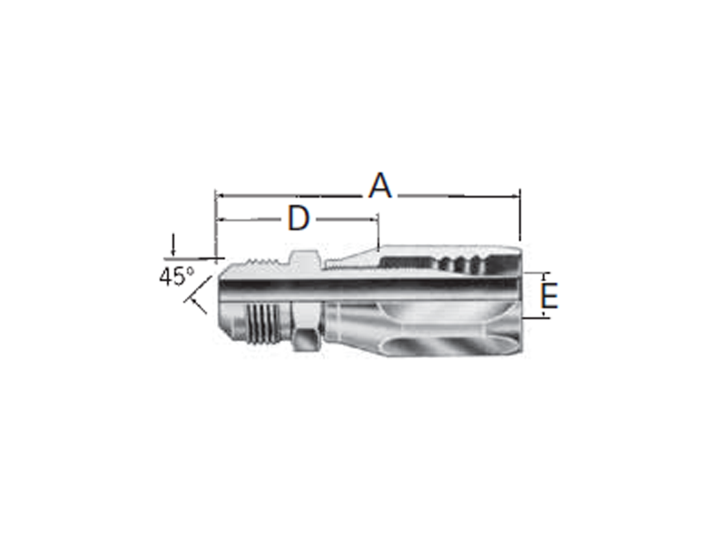 Reusable Fittings - 100R5 Style - SAE 45˚ Male Flare 4402–