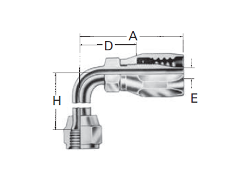 Reusable Fittings - 100R5 Style - 90° Elbow (Short) & SEA Swivel