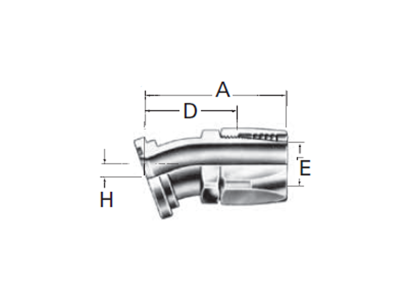 Reusable Fittings - 100R5 Style - Code 61 SAE J518 221/2˚ Split Flange 4776-