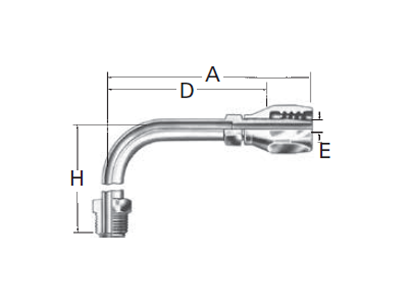 Reusable Fittings - 100R5 Style - 90˚ Elbow (Short) SAE Male Inverted Flare 190235- 