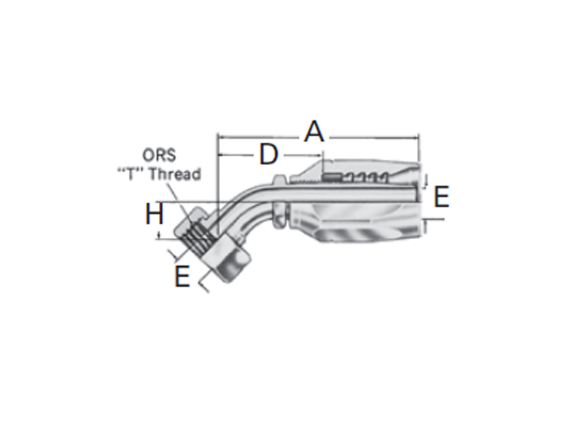 Reusable Fittings - 100R5 Style - ORS Swivel 45˚ Elbow FJ9707-