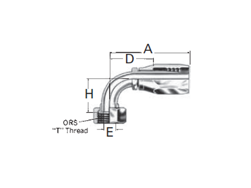 Reusable Fittings - 100R5 Style - ORS Swivel 90˚ Elbow (Short drop) FJ9708-