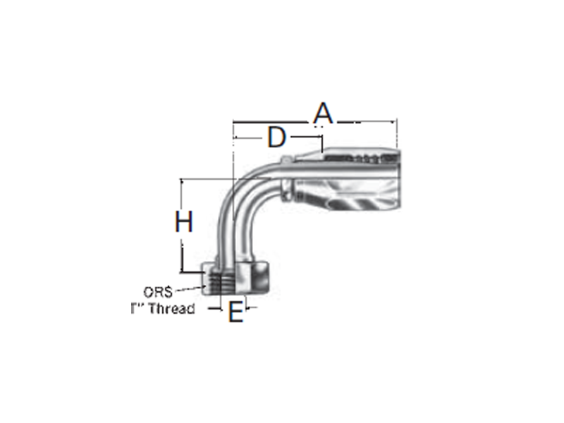 Reusable Fittings - 100R5 Style - ORS Swivel 90˚ Elbow (Long drop) FJ9709-