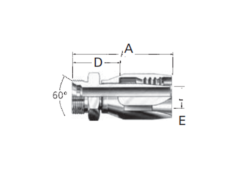 Reusable Fittings - 100R5 Style - Metric Male 60˚ DIN 7631/7647 07.024- 