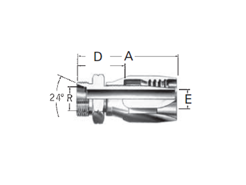 Reusable Fittings - 100R5 Style - Metric Male 24˚ DIN 3901/3902 s.Rh.07.026-