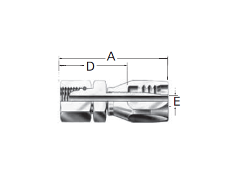 Reusable Fittings - 100R5 Style - Metric Universal Female Swivel 24˚ DIN 3901/3902 l.Rh.07.002- 