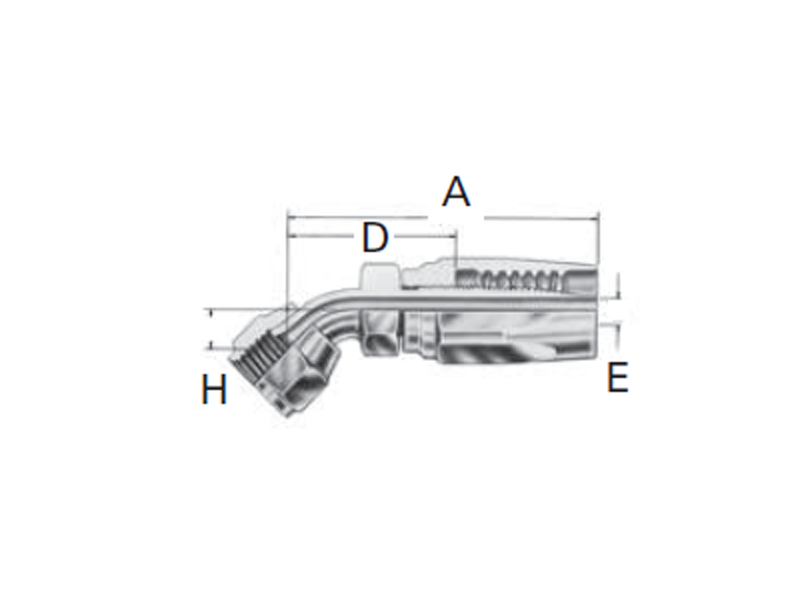 Reusable Fittings - 100R1 TTC - SAE 37˚ (JIC) Swivel 45˚ Elbow FC7990- 
