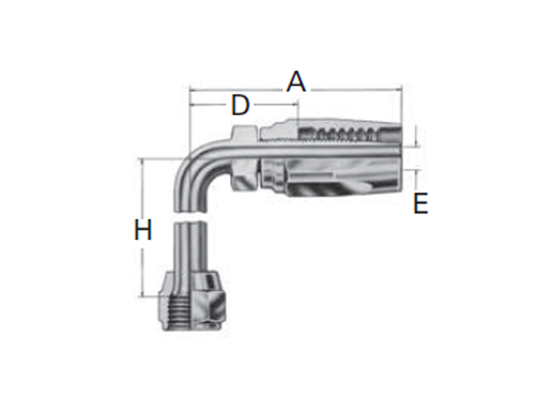 Reusable Fittings - 100R1 TTC - SAE 37˚ (JIC) Swivel 90˚ Elbow 