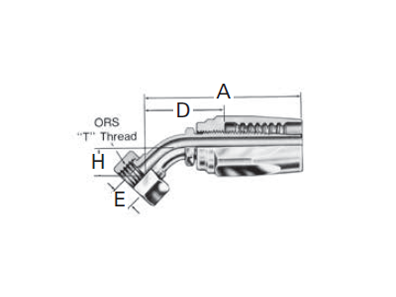 Reusable Fittings - 100R1 TTC - ORS Swivel 45˚ Elbow FJ9725-
