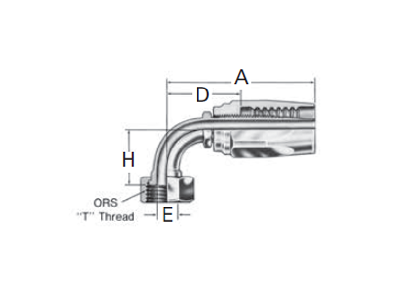 Reusable Fittings - 100R1 TTC - ORS Swivel 90˚ Elbow Short Drop FJ9726-