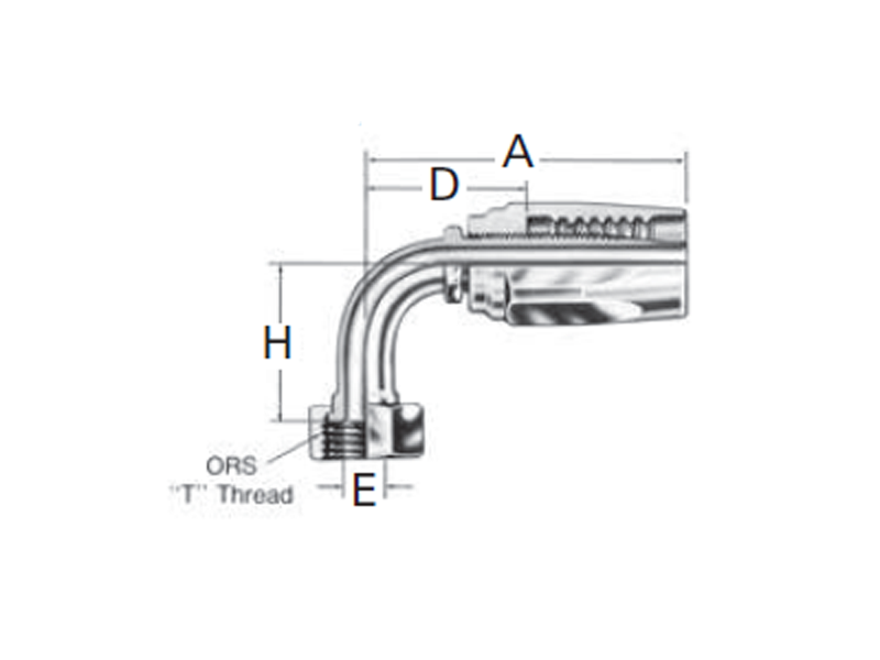 Reusable Fittings - 100R1 TTC - ORS Swivel 90˚ Elbow Long Drop FJ9727-