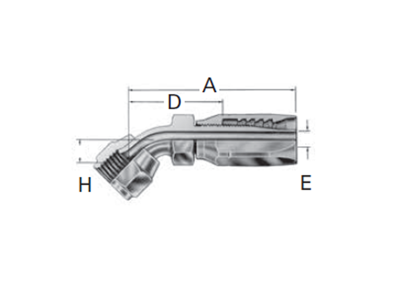 Reusable Fittings - Hi-Pac - SAE 37˚ (JIC) Swivel 45˚ Elbow FC5144- 