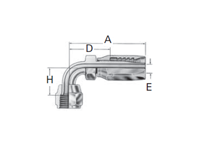 Reusable Fittings - Hi-Pac - SAE 37˚ (JIC) Swivel 90˚ Elbow