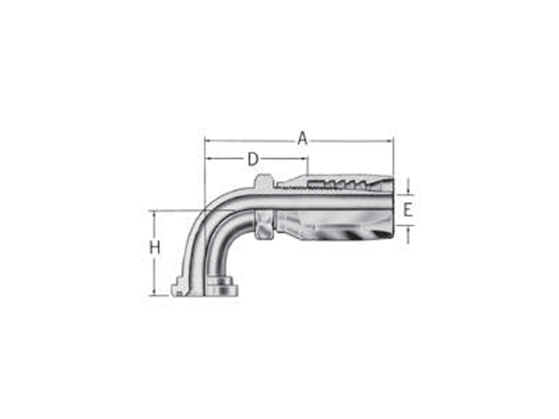 Reusable Fittings - Hi-Pac - Code 61 SAE J518 90˚ Split Flange FC5141- 