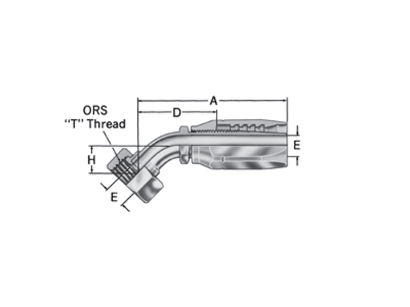 Reusable Fittings - Hi-Pac - ORS Swivel 45˚ Elbow FJ9729-