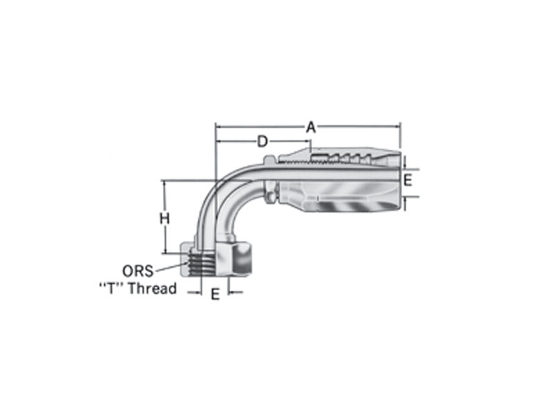 Reusable Fittings - Hi-Pac - ORS Swivel 90˚ Elbow Short Drop FJ9730- 