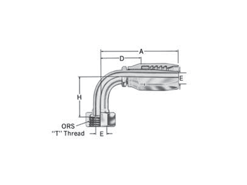 Reusable Fittings - Hi-Pac - ORS Swivel 90˚ Elbow Long Drop FJ9731- 