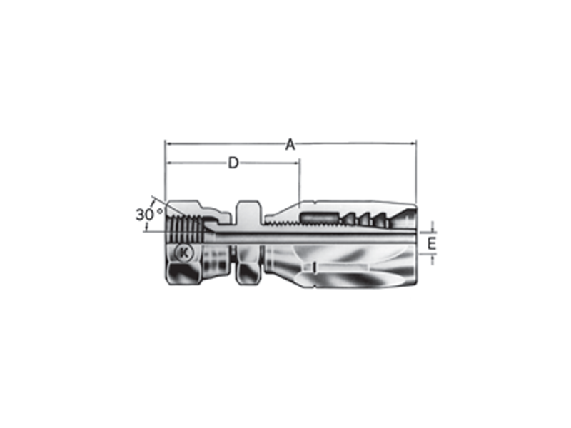 Reusable Fittings - Hi-Pac - 30˚ Swivel-Metric Threads Special Komatsu FJ7201-