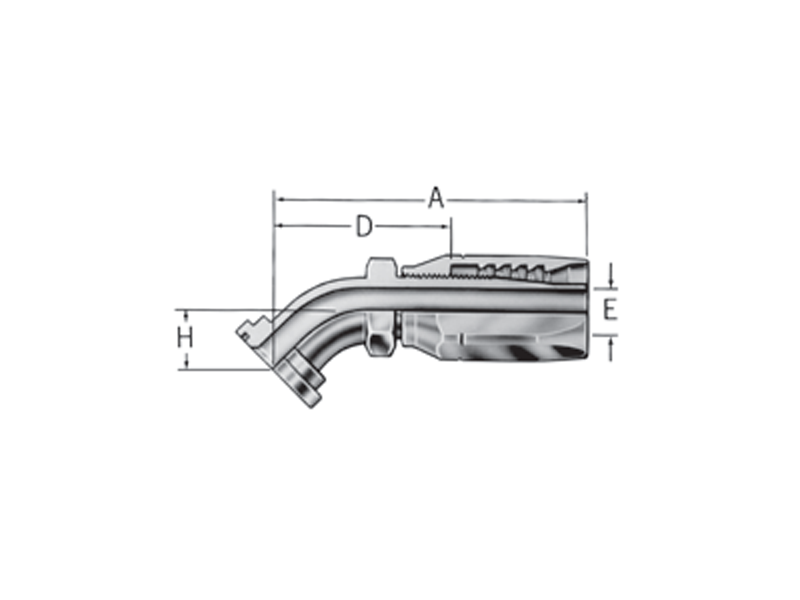 Reusable Fittings - Hi-Pac - Komatsu Split Flange 45˚ Elbow FJ7203-