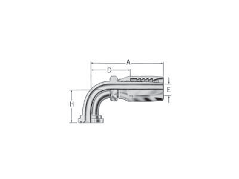 Reusable Fittings - Hi-Pac - Komatsu Split Flange 90˚ Elbow FJ7204-