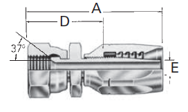 Reusable Fittings - 100R2 Skive Style - SAE 37˚ (JIC) Swivel 4721- 316 stainless steel 259-4721- 