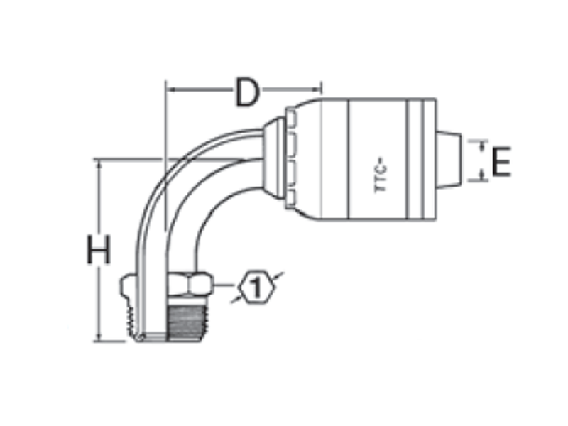 Male SAE Inverted Flare Swivel 90° Elbow (MFB)