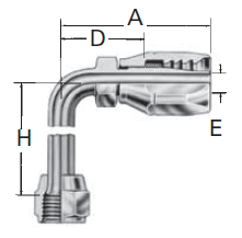 Reusable Fittings - 100R2 Skive Style - SAE 37˚ (JIC) Swivel 90˚ Elbow 