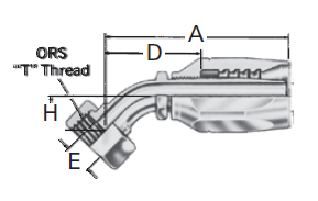 Reusable Fittings - 100R2 Skive Style - ORS Swivel 45˚ Elbow FJ9733-