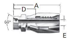 Reusable Fittings - 100R2 Skive Style - Male 60˚ DIN 7631/7647 07.078-