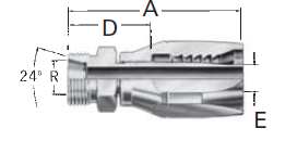 Reusable Fittings - 100R2 Skive Style - Male 24˚ DIN 3901/3902 l.Rh 07.013-