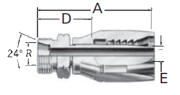 Reusable Fittings - 100R2 Skive Style - Male 24˚ DIN 3901/3902 s.Rh 07.005- 