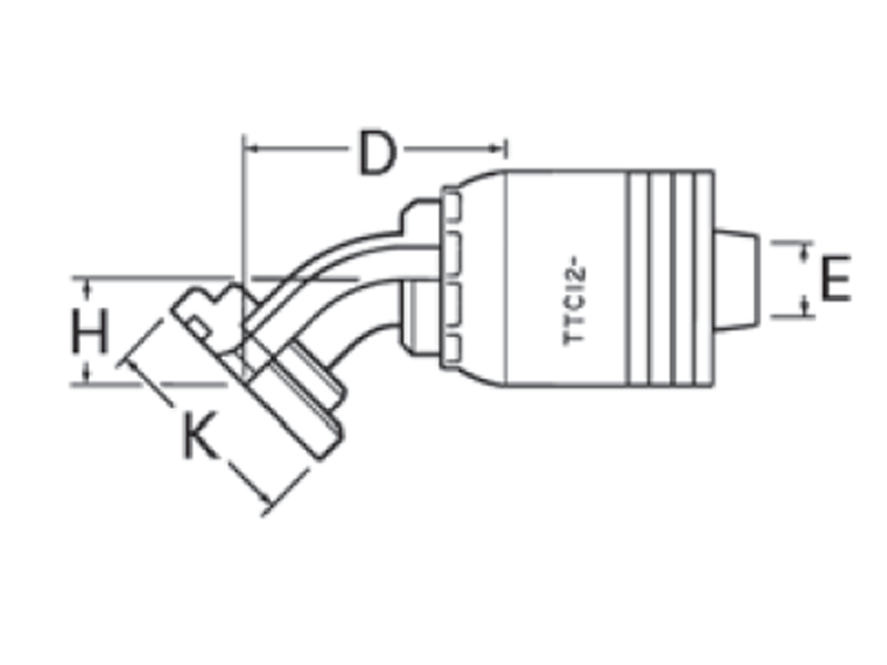 SAE Code 61 Split Flange 45° Elbow (FLA)