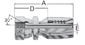 Reusable Fittings - 100R2 Skive Style - 30˚ Swivel-Metric Threads Special Komatsu FC5432-
