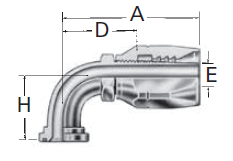 Reusable Fittings - 100R2 Skive Style - Komatsu Split Flange 90˚ Elbow FJ9064- 