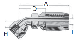 Reusable Fittings - 100R2 TTC - SAE 37˚ (JIC) Swivel 45˚ Elbow FC5990-