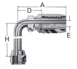 Reusable Fittings - 100R2 TTC - SAE 37˚ (JIC) Swivel 90˚ Elbow