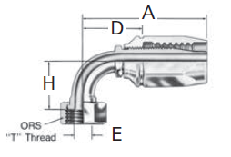 Reusable Fittings - 100R2 TTC - ORS Swivel 90° Elbow Short Drop FJ7346–