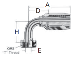 Reusable Fittings - 100R2 TTC - ORS Swivel 90° Elbow Long Drop FJ7347– 