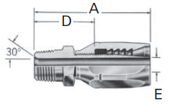 Reusable Fittings - Spiral Skive Style - Male Pipe 190934– FC7640– 