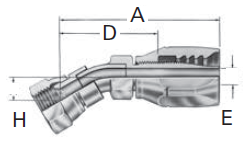 Reusable Fittings - Spiral Skive Style - SAE 37° (JIC) swivel 221/2° elbow FC5978– FC5979– 
