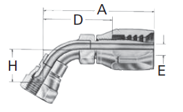 Reusable Fittings - Spiral Skive Style - SAE 37° (JIC) Swivel 60° Elbow FC5984– FJ9024–