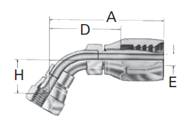 Reusable Fittings - Spiral Skive Style - SAE 37° (JIC) Swivel 671/2° Elbow FJ9025– FJ9026– 