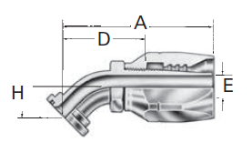 Reusable Fittings - Spiral Skive Style - 45° Split Flange Code 61 & Code 62 SAE J518 