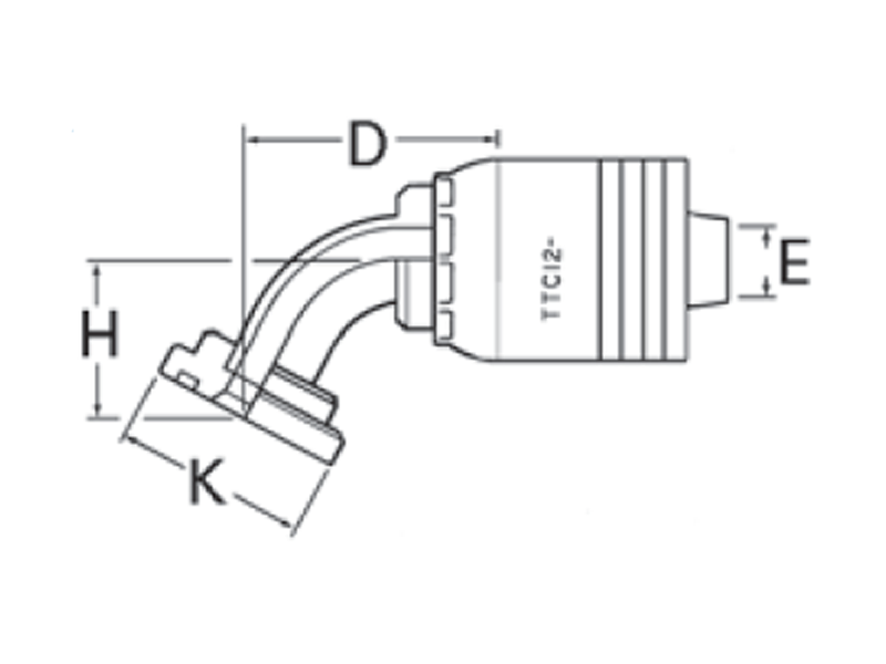SAE Code 61 Split Flange 67 1/2° Elbow (FLE)