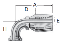 Reusable Fittings - Spiral Skive Style - 90° Split Flange Code 61 & Code 62 SAE J518 