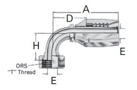Reusable Fittings - Spiral Skive Style - ORS Swivel 90° Elbow Short Drop FJ9742– FJ9746–