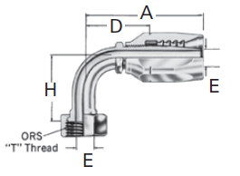 Reusable Fittings - Spiral Skive Style - ORS Swivel 90° Elbow Long Drop FJ9743– FJ9747–